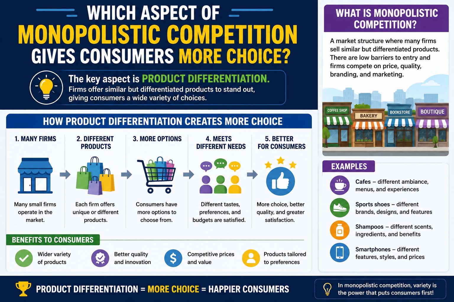 Which Aspect of Monopolistic Competition Gives Consumers More Choice?