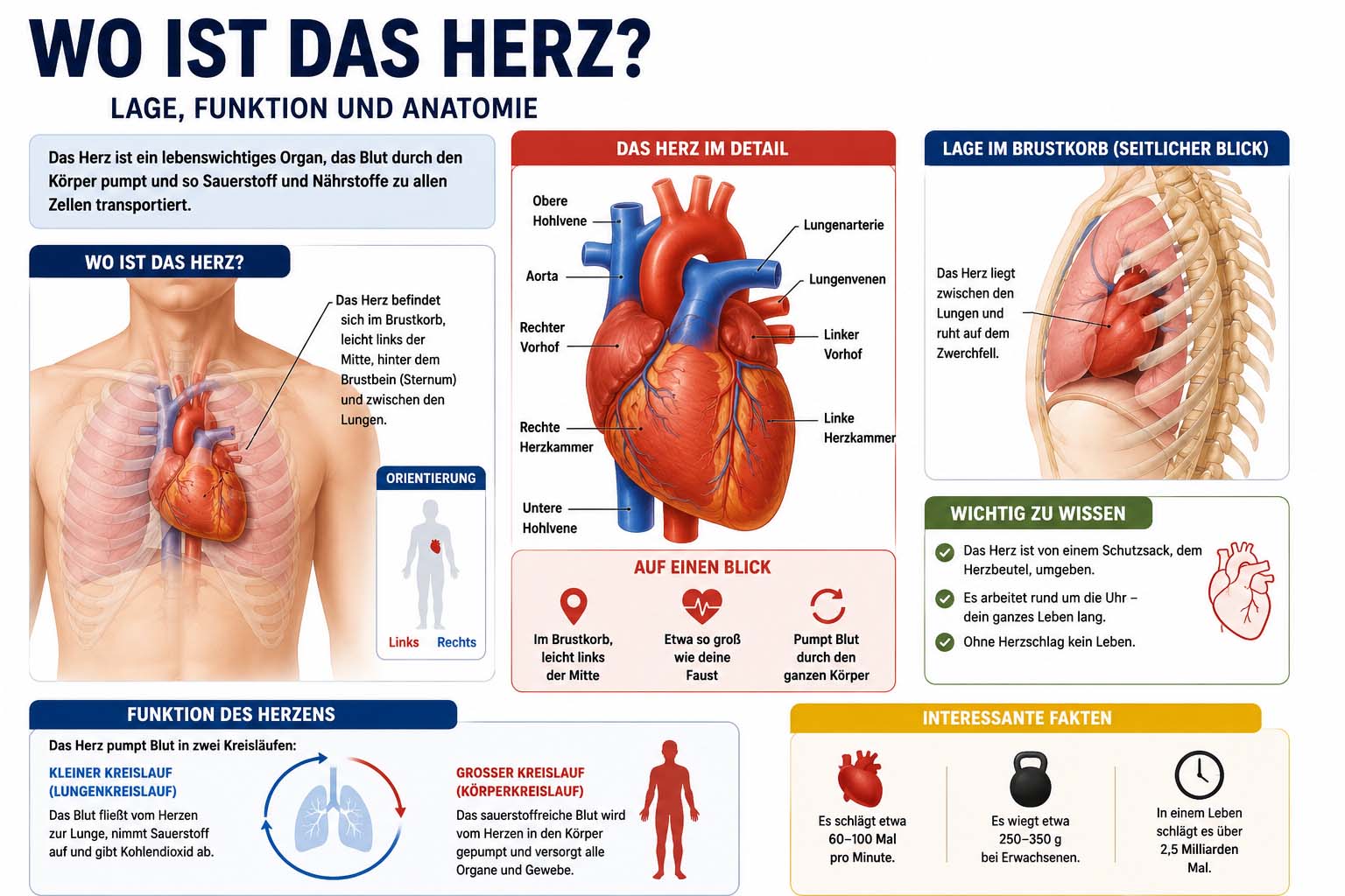 Wo Ist Das Herz? Lage, Funktion und Bedeutung des Herzens