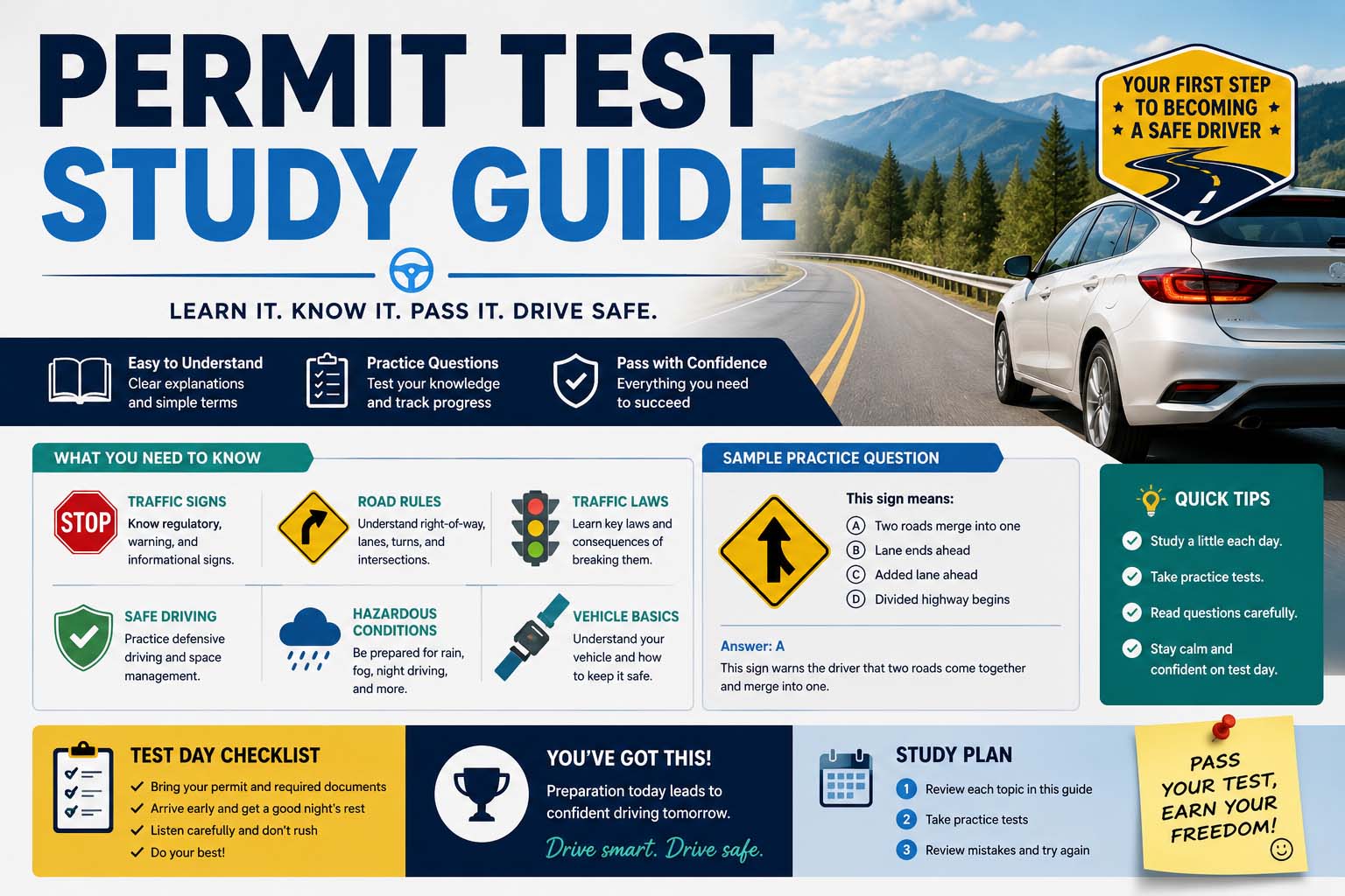 Permit Test Study Guide: Complete Guide for First-Time Drivers