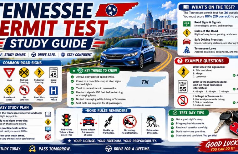 Tennessee Permit Test Study Guide 2026: Complete Guide for New Drivers